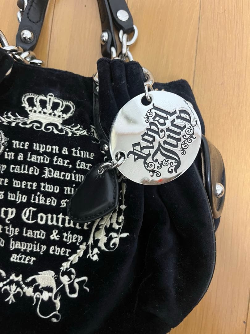 Juicy Couture 黒 ベロアハンドバッグ　y2k グランジ平成ギャル