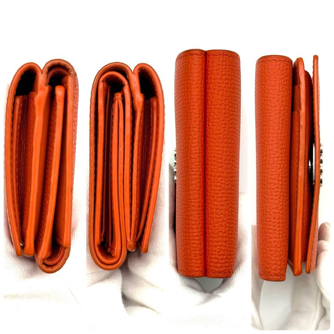 使用わずか✨ロエベ アナグラム トライフォールド オレンジ 財布　箱付　P40