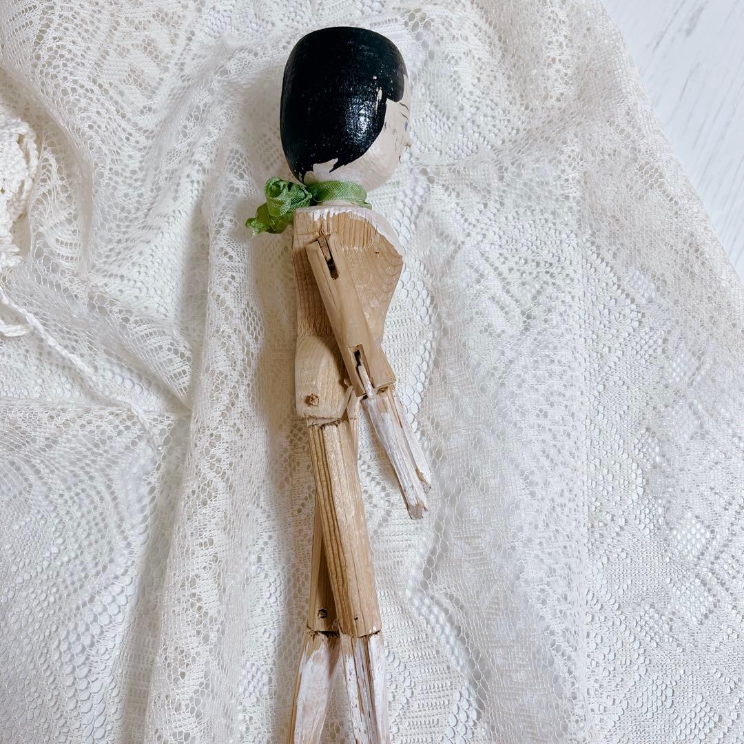 【希少】ペグドール 優しい表情　アンティーク ウッデンドール 木製人形