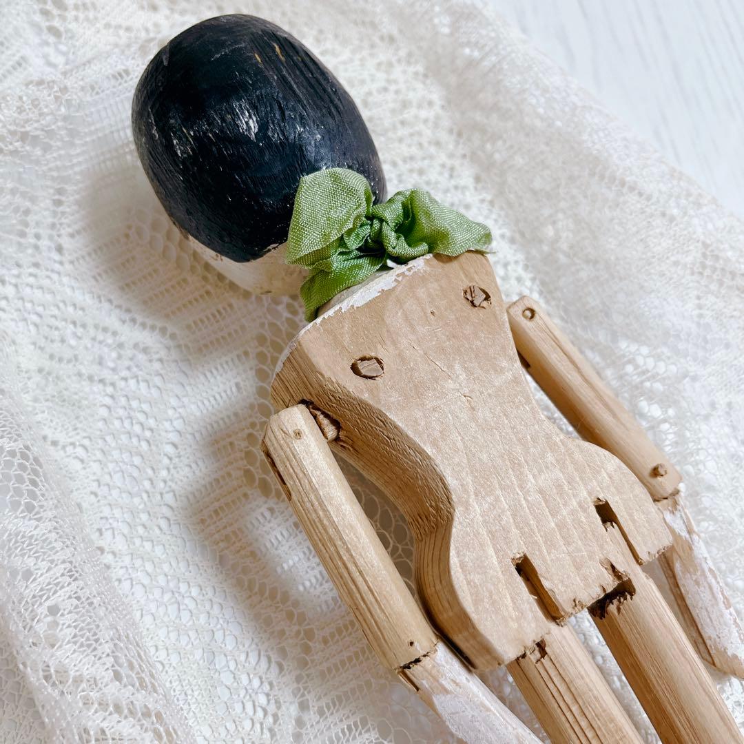 【希少】ペグドール 優しい表情　アンティーク ウッデンドール 木製人形