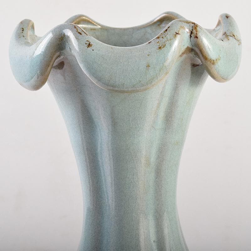 中国　釣窯　粉青　花口瓶　高さ約30㎝　V　R7720B