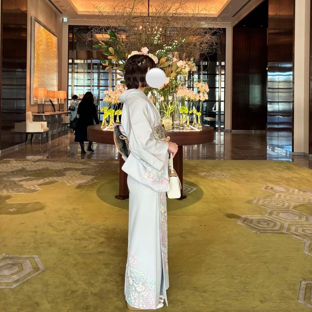 訪問着３点辻が花　卒業式　入学式　お宮参り【訪問着、袋帯、帯締め】