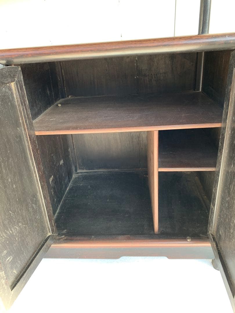 中国家具 古玩 古紫檀 古唐木 雷門 小ぶり 茶棚 無垢材