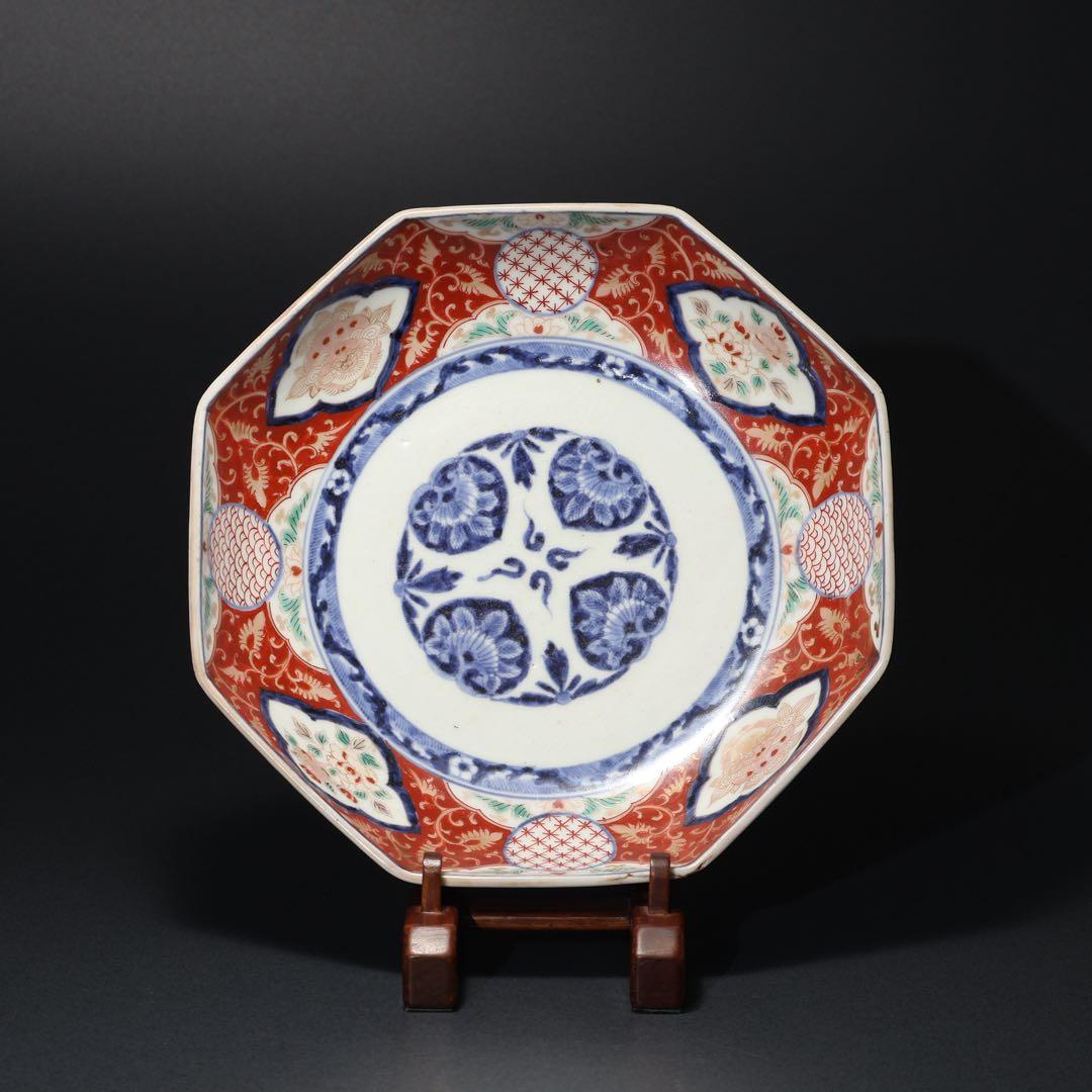 古伊万里金襴手八角鉢　∅ 24㎝　骨董　古伊万里　R0100ラ