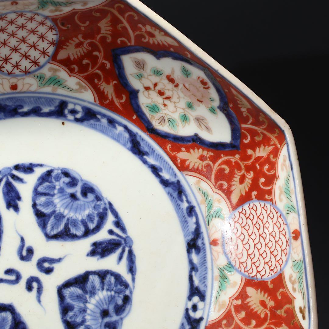 古伊万里金襴手八角鉢　∅ 24㎝　骨董　古伊万里　R0100ラ