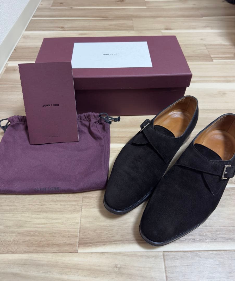 【使用数回極美品】JOHN LOBB ASHILL · ブラックスエード　8.5