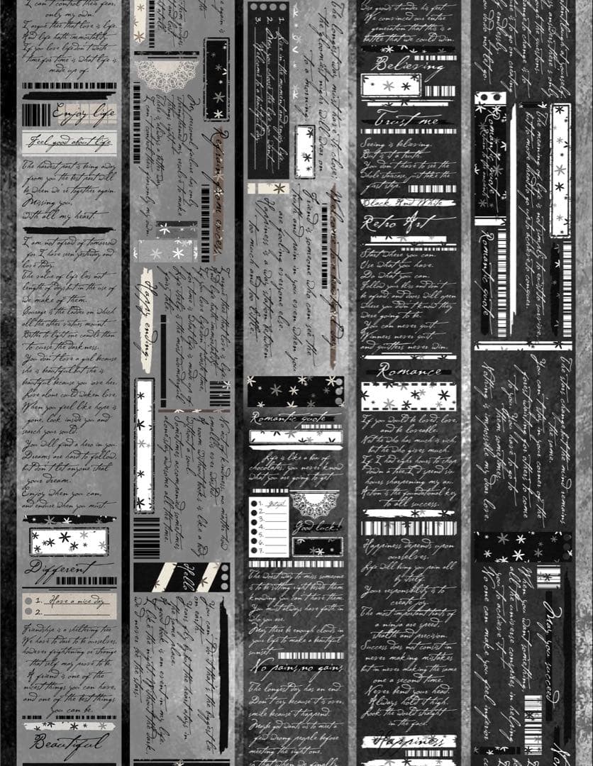 霖蓝汐原创手账《浪漫语录》海外マスキングテープ　マステ 【2646】