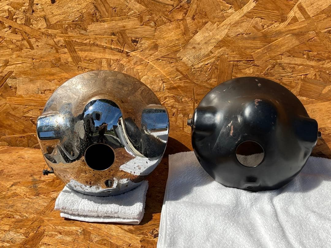 マーシャル 889 ヘッドライト　イエロー　メッキ　ブラック　2個　ライトケース