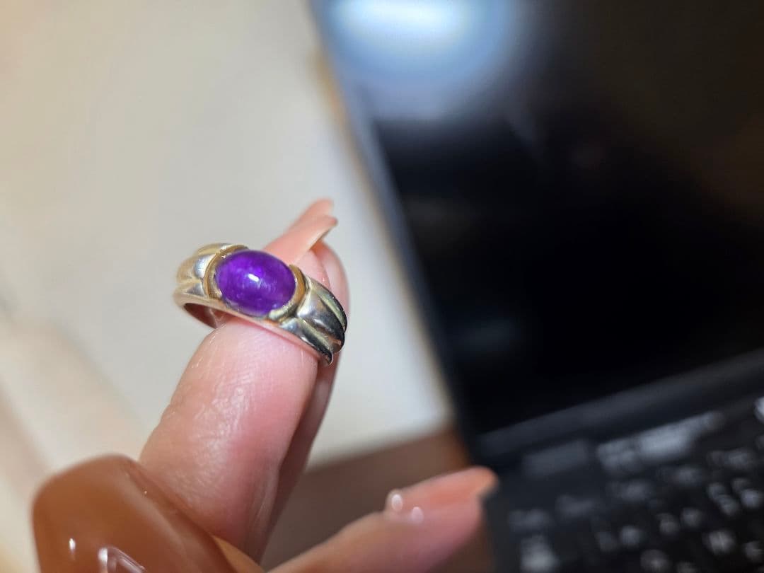 【お年玉お値下げ中】オールドティファニー　アメジストリング　 7号