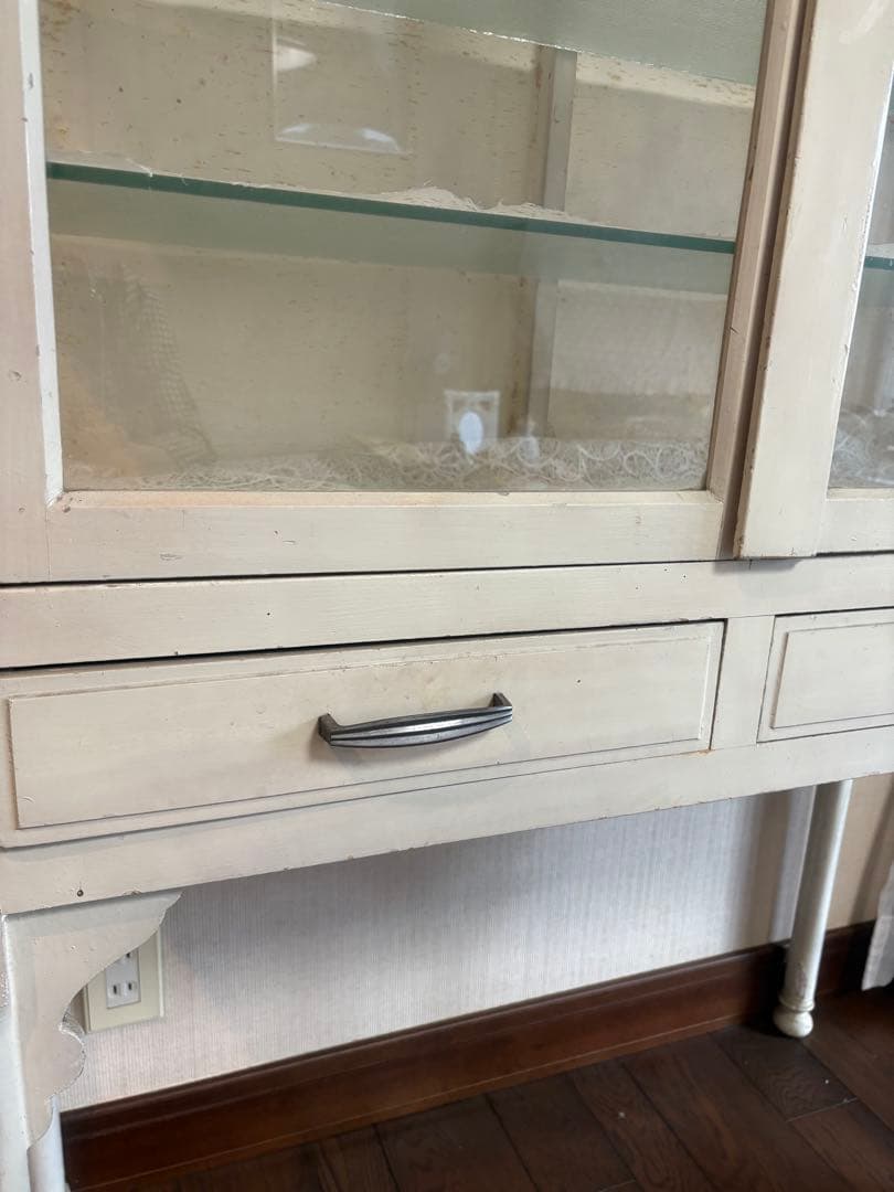 医療用棚　アンティーク　白　ドクターキャビネット