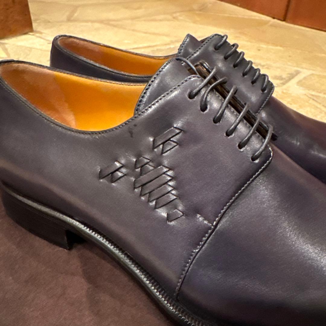 a.testoni⭐️美品・未使用⭐️ネイビー レザー ドレスシューズ