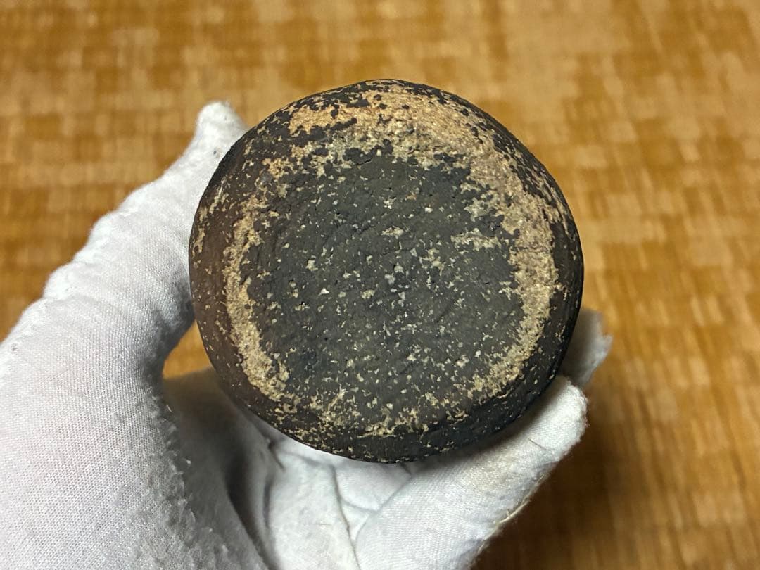 古陶器 円筒形 茶入 木箱入 煎茶道具