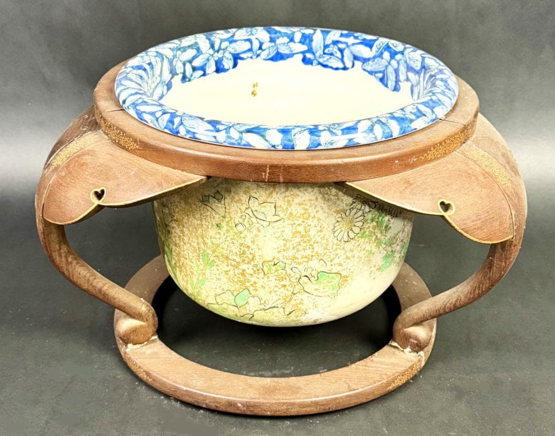 江戸時代 古染付鉢 呉須 青花 焼物 入手困難 骨董 日本古玩 WWTT215