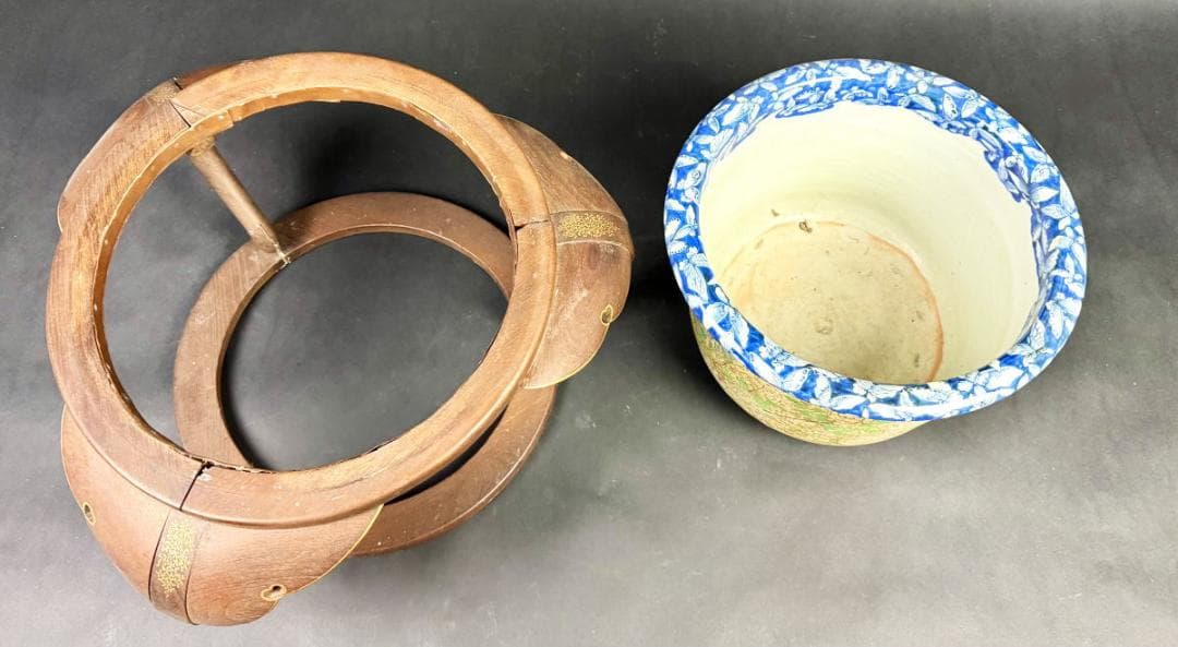 江戸時代 古染付鉢 呉須 青花 焼物 入手困難 骨董 日本古玩 WWTT215