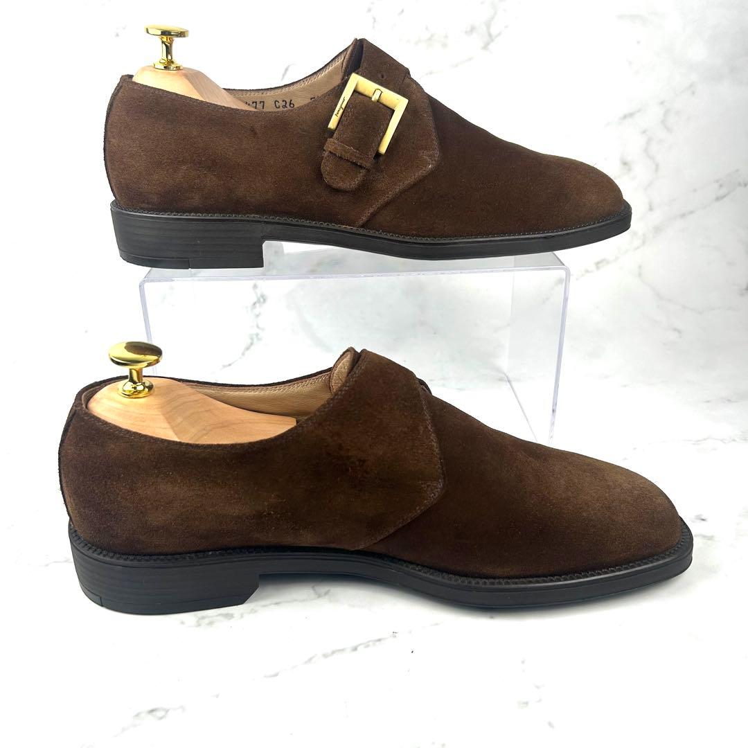 Salvatore Ferragamo シングルモンク スエード 25.5cm