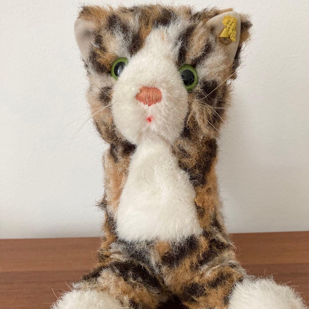 シュタイフ　猫　ネコ　茶トラ　ぬいぐるみ　ドイツ　ヴィンテージ