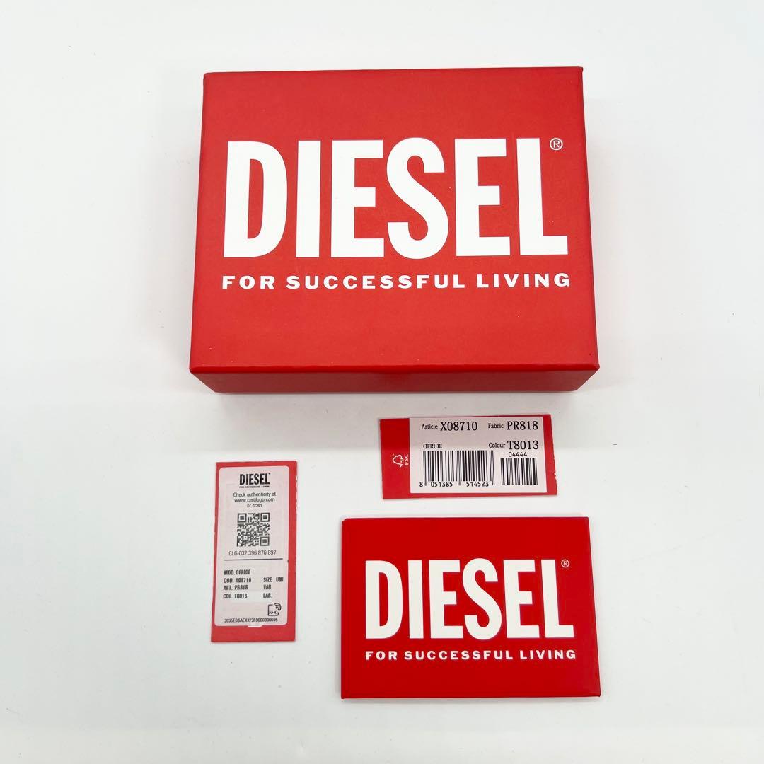 近年モデル✨DIESEL　二つ折り財布　Dロゴ　レザー　ブラック　ミニポーチ付き