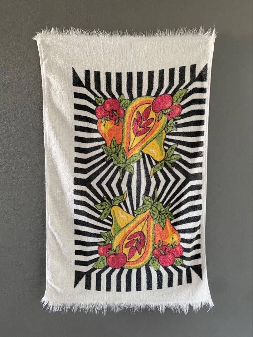 ビンテージ 70s USA ミッドセンチュリー インテリア ハンカチ タオル 飾