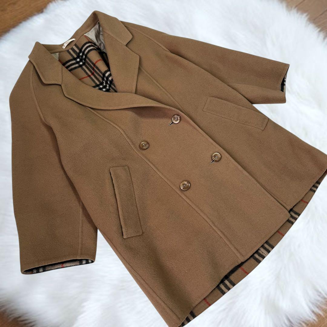 【極美品】バーバリーズ　ダブルチェスター ピーコート ウール　ノバチェック
