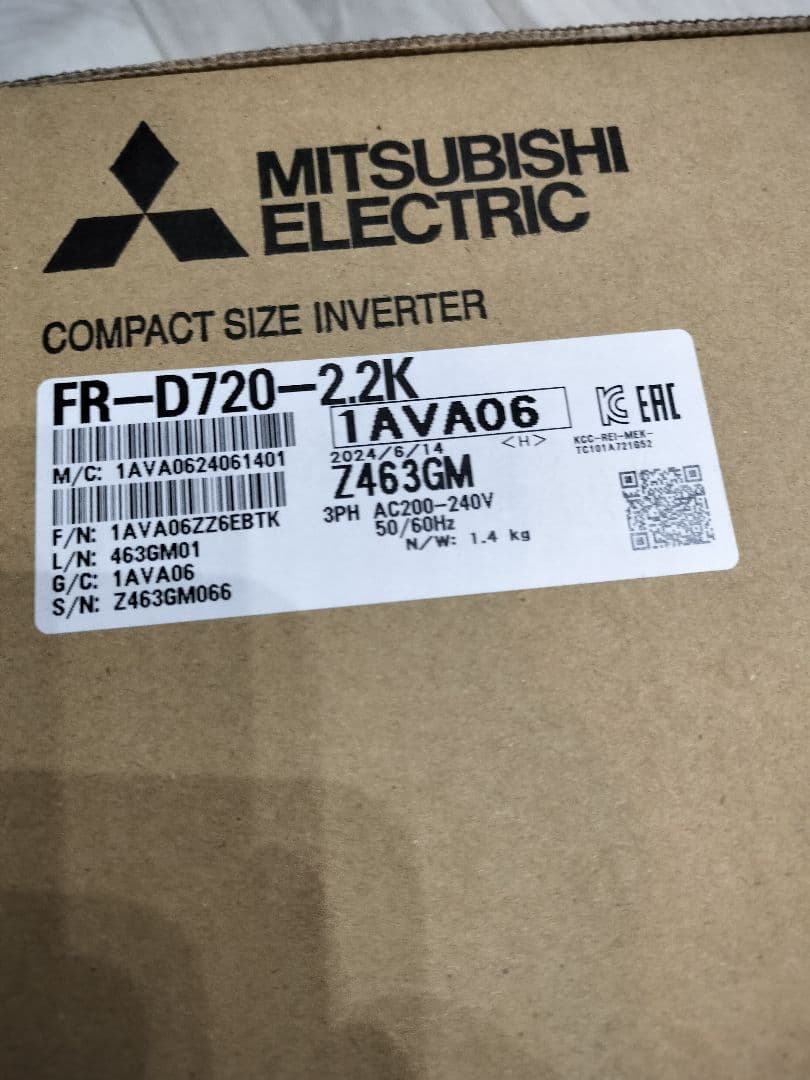 新品未開封 三菱電機 FR-D720-2.2K インバータ