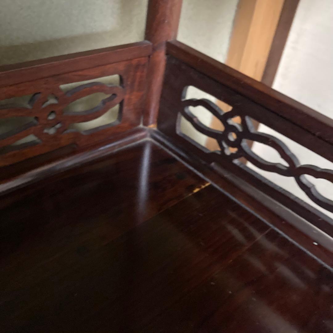 唐木家具 茶箪笥 飾り棚 違い棚 紫檀調 昭和レトロ ビンテージ 送料込み