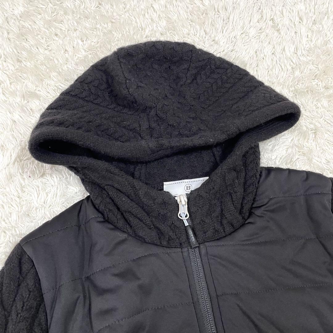 極美品 ブリーフィングゴルフ ニット切替 パーカー ハイブリッド ブラック S