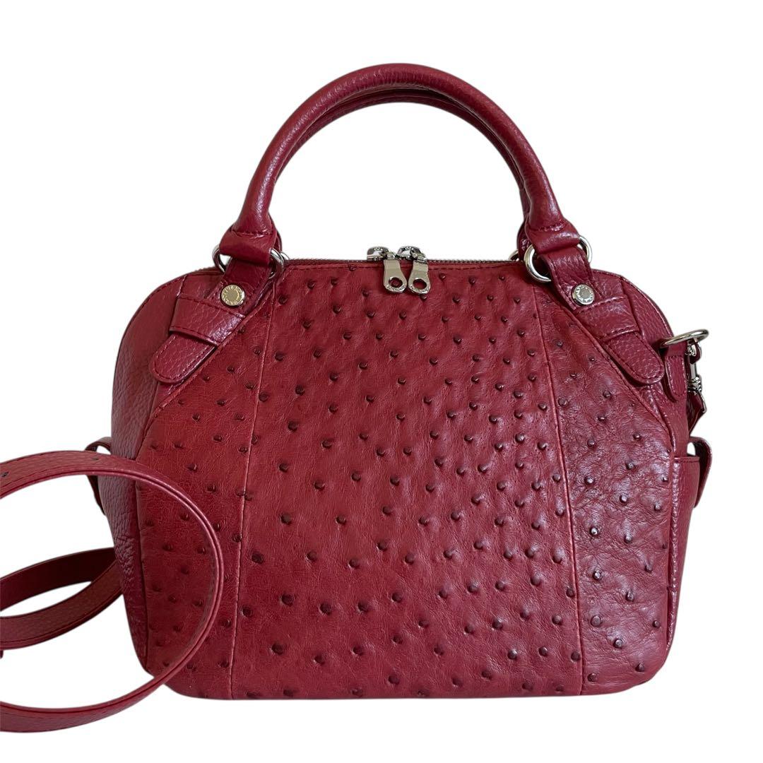 ロダニア オーストリッチ 2way ショルダーバッグ エキゾチックレザー 本革