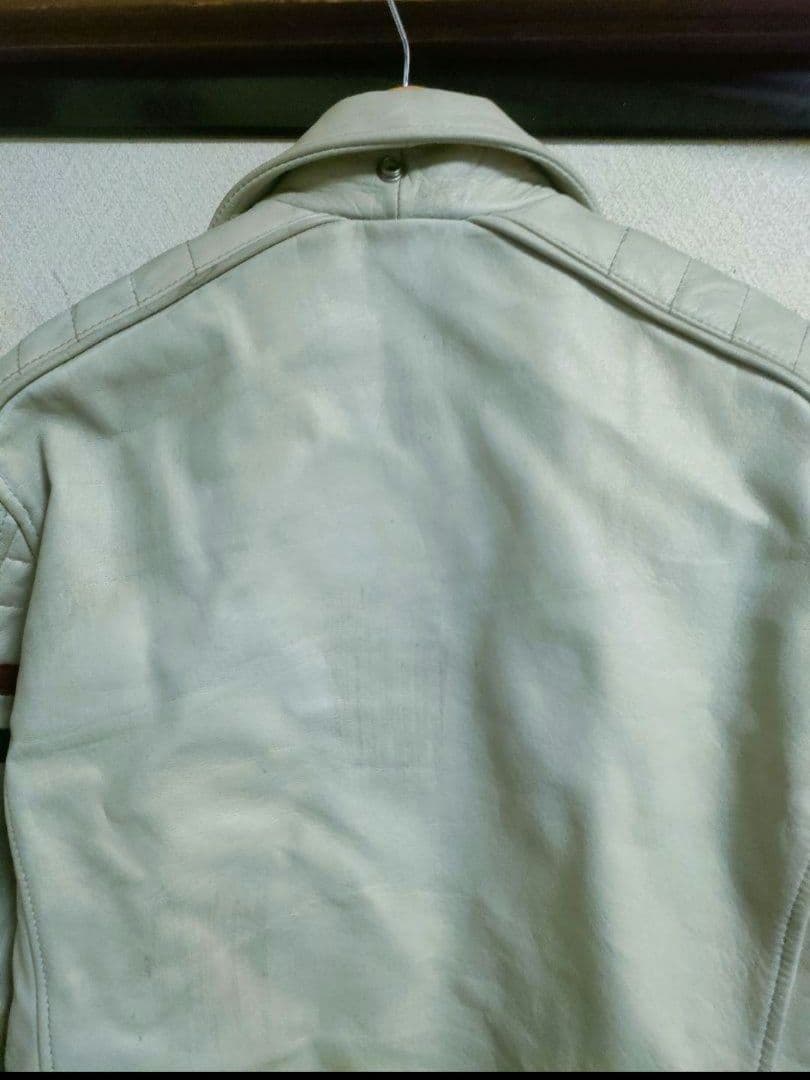 現行タグ　良品　Schott ホワイト ダブルライダースジャケット　ユーズド加工