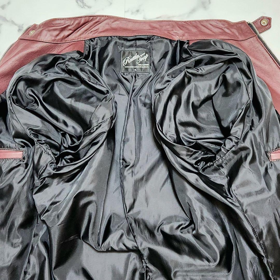 極美品 ラトルトラップ シングルライダース レザージャケット 羊革 ボルドー