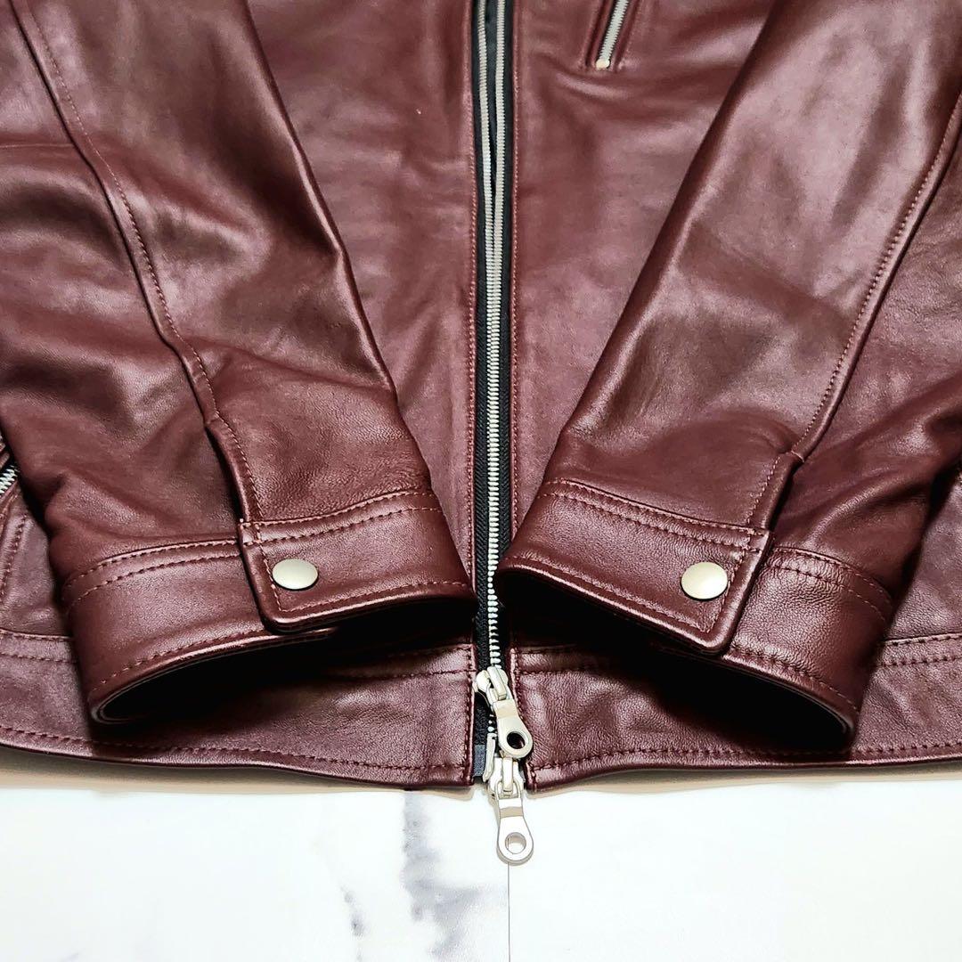 極美品 ラトルトラップ シングルライダース レザージャケット 羊革 ボルドー