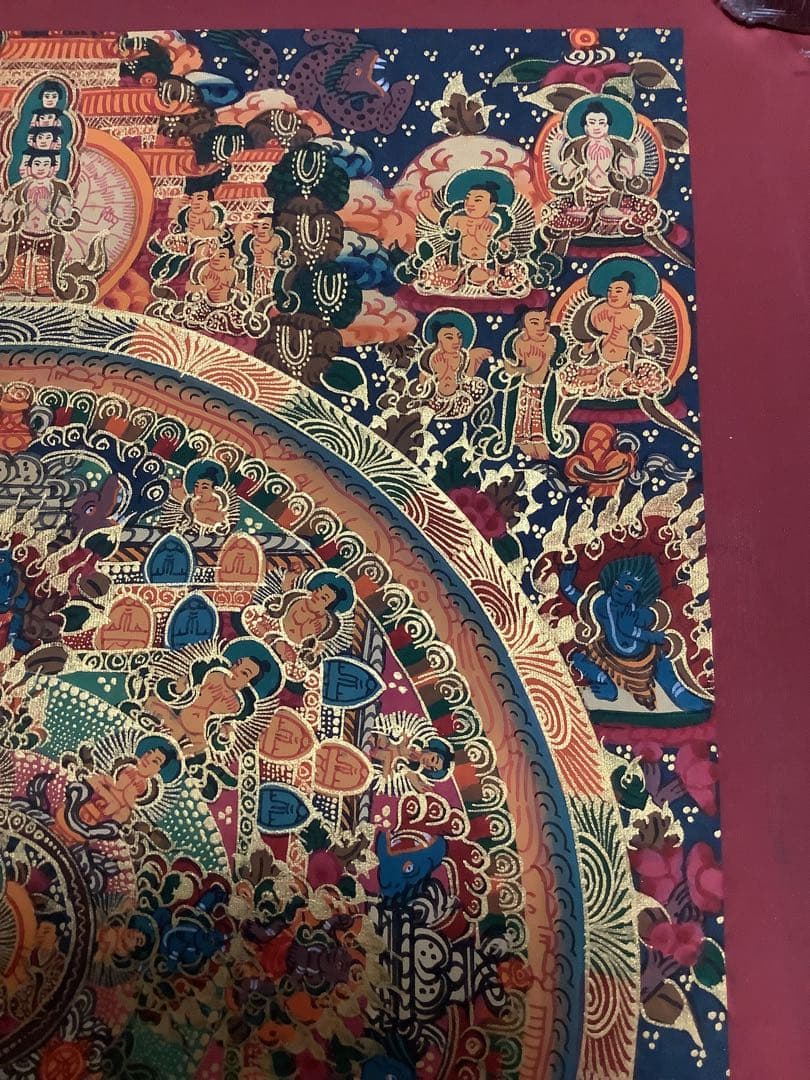 《 チベット密教　新品　1点物 》 手描き　曼荼羅　仏陀　釈迦　仏画　仏教　d4