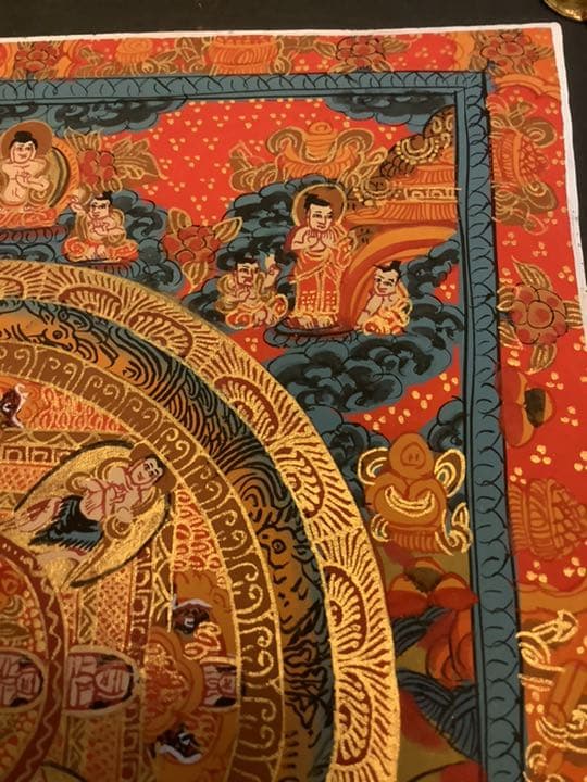 《 チベット密教　新品 》 タンカ　マンダラ　手描き　ブッダ　釈迦　y12