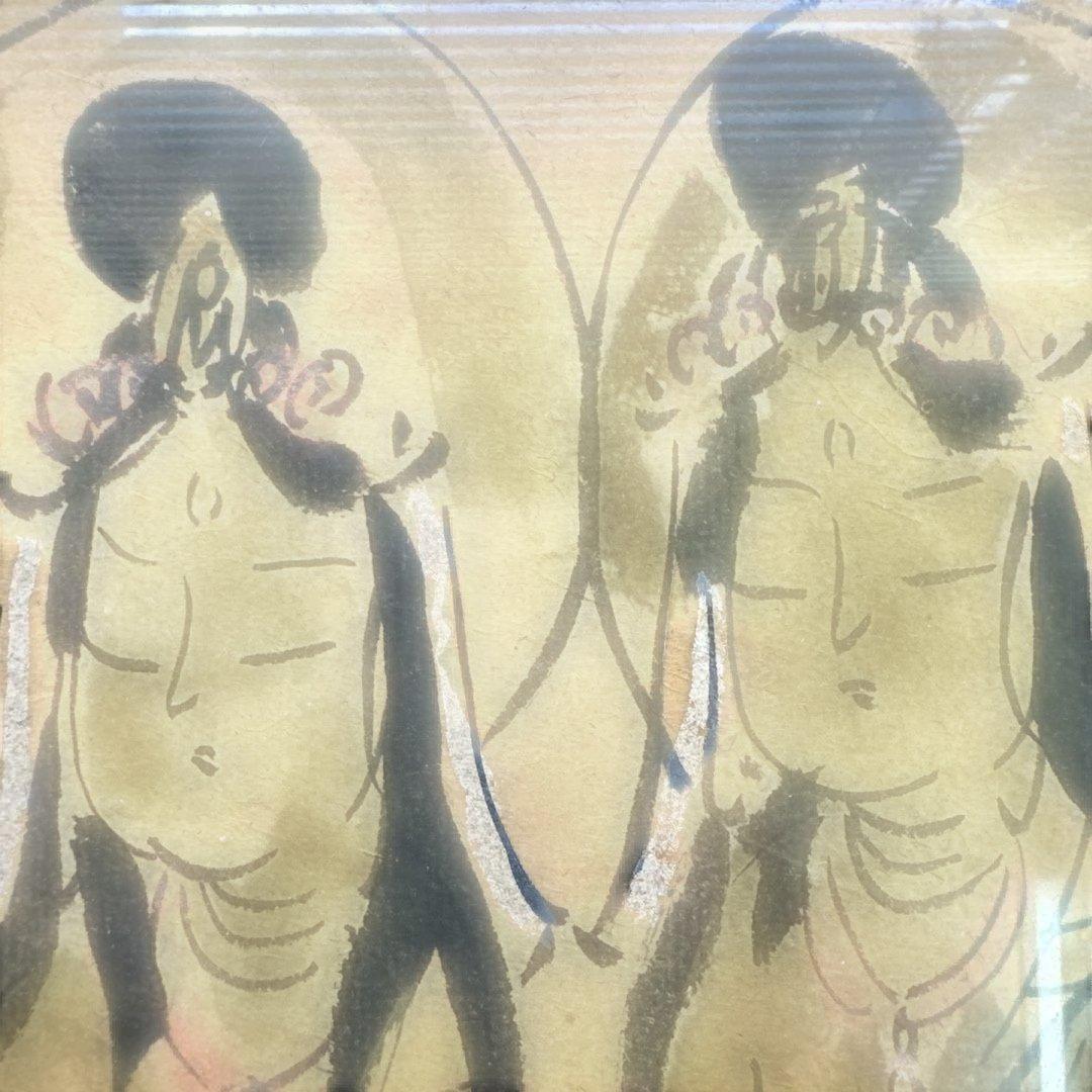 観音菩薩　水墨画