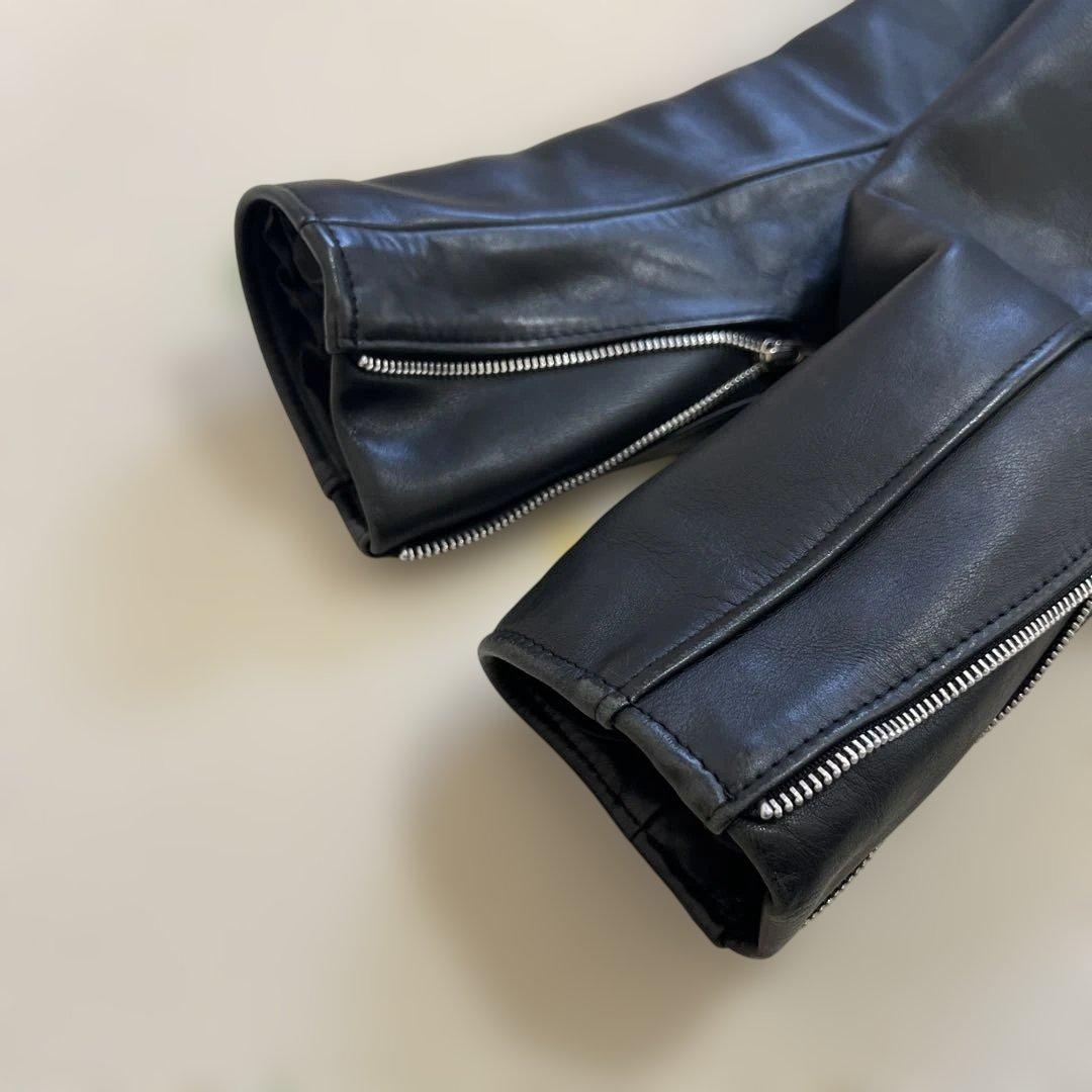 【ゆう】Schott 642 ブラックレザー シングルライダース 36