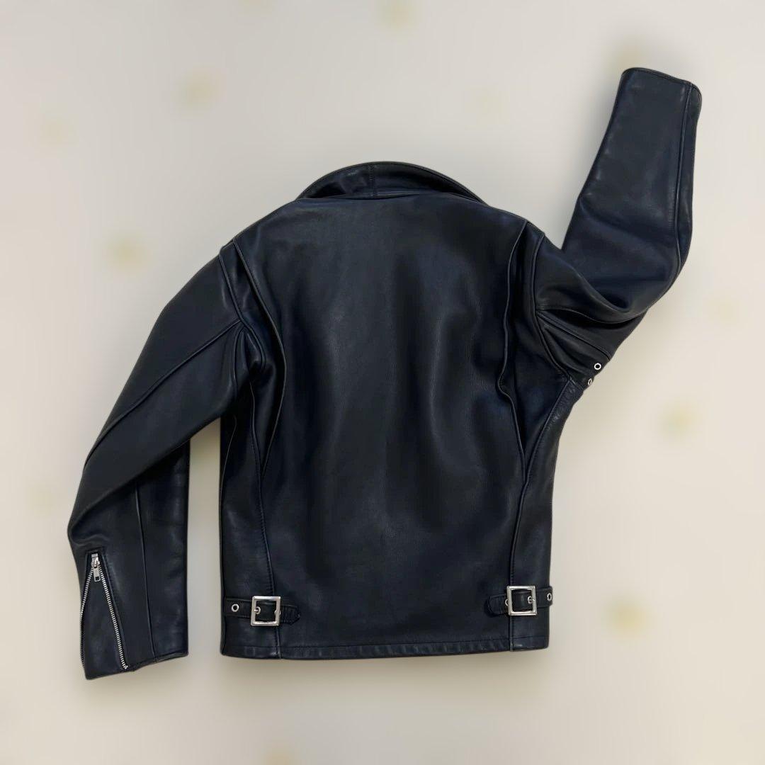 【ゆう】Schott 642 ブラックレザー シングルライダース 36