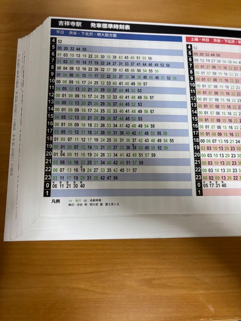 京王電鉄　各駅　大判　時刻表　25年3月発行