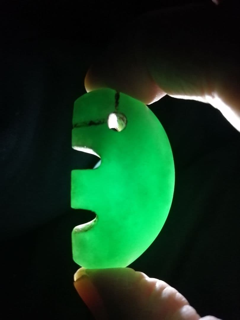 ★古墳期『獣形子持ち翡翠勾玉』出土品。5.0cm。【巨大勾玉】凄い迫力です。