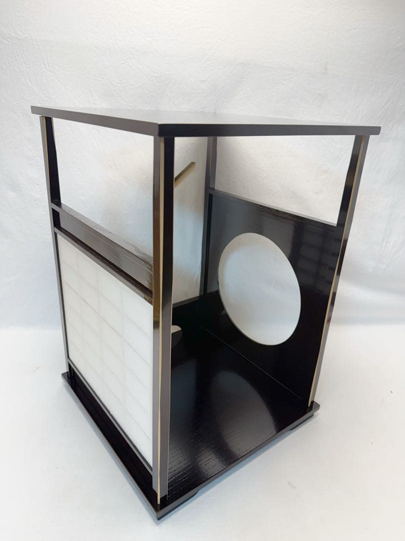 未使用 茶道具 木製溜塗 吉野棚 圓能斎好写 組み立式 元箱