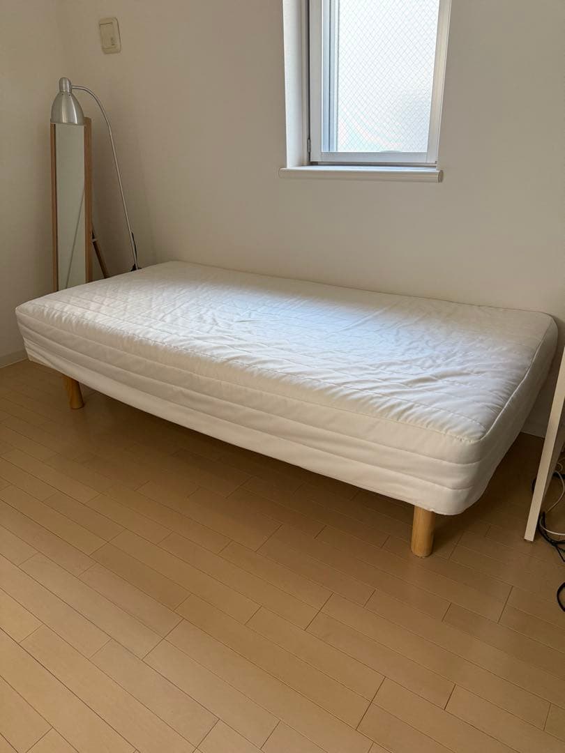 美品 無印良品 脚付マットレス　高密度ポケットコイル シングル