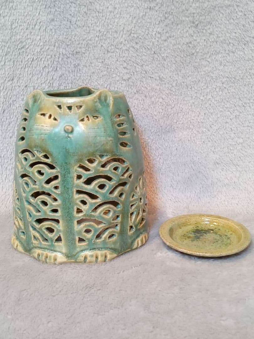 猫型キャンドルホルダー　猿田壮也作