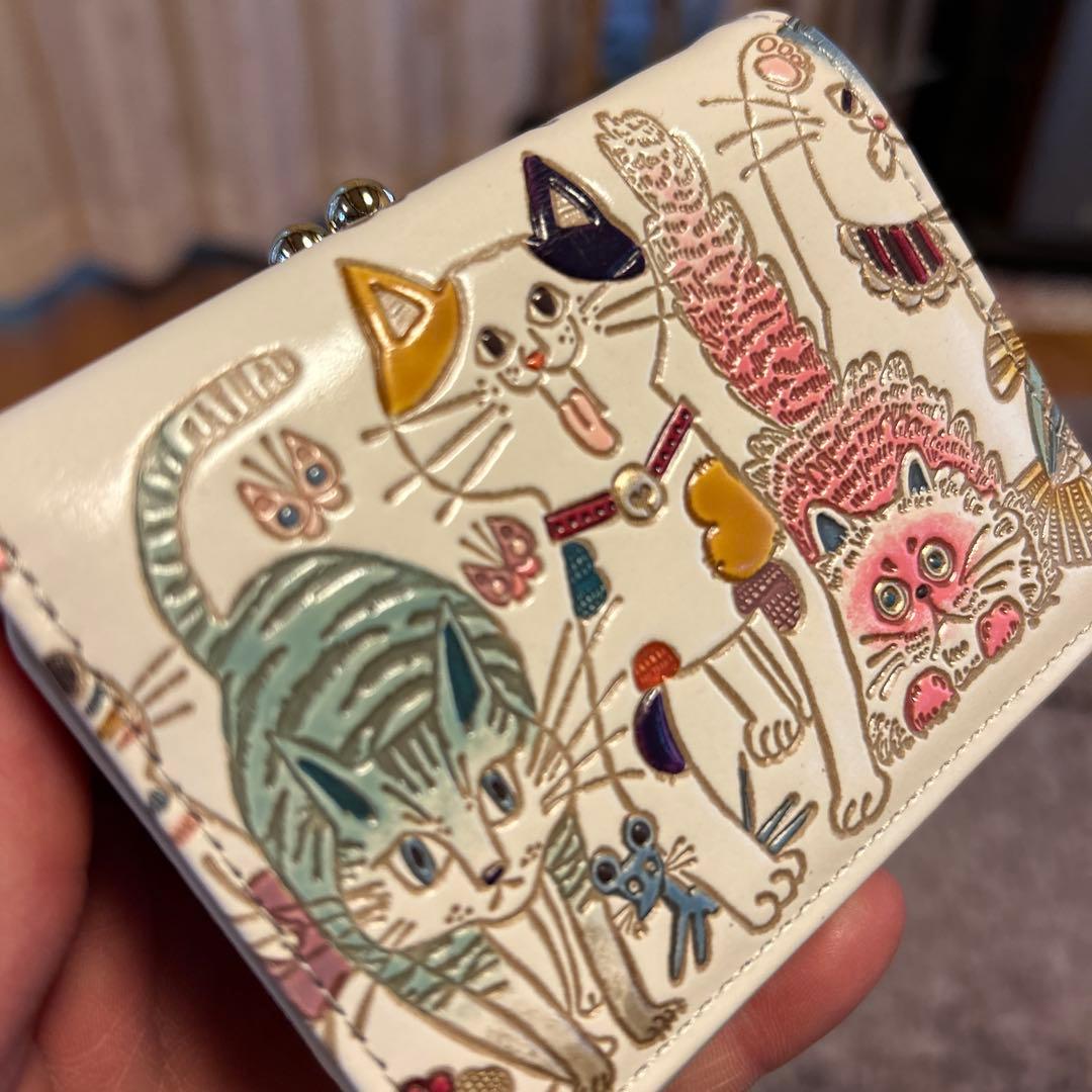 【新品】文庫屋大関　猫集合♪三つ折り財布