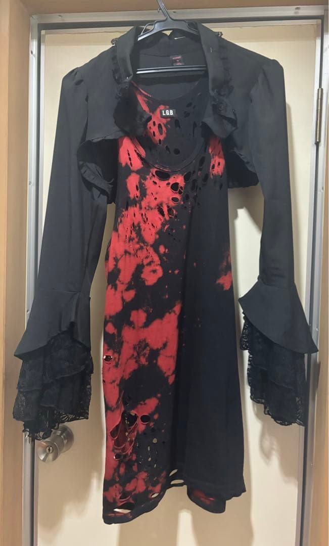 hyde着系ifディアレザークラッシュジレLGBダメージタンクボレロシャツラルク