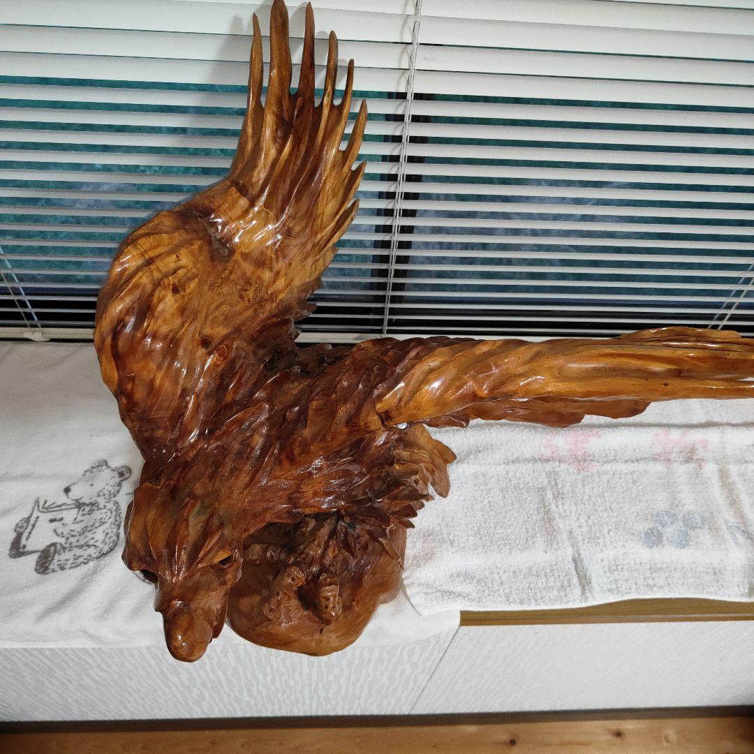 木彫り 鷲 インテリア装飾