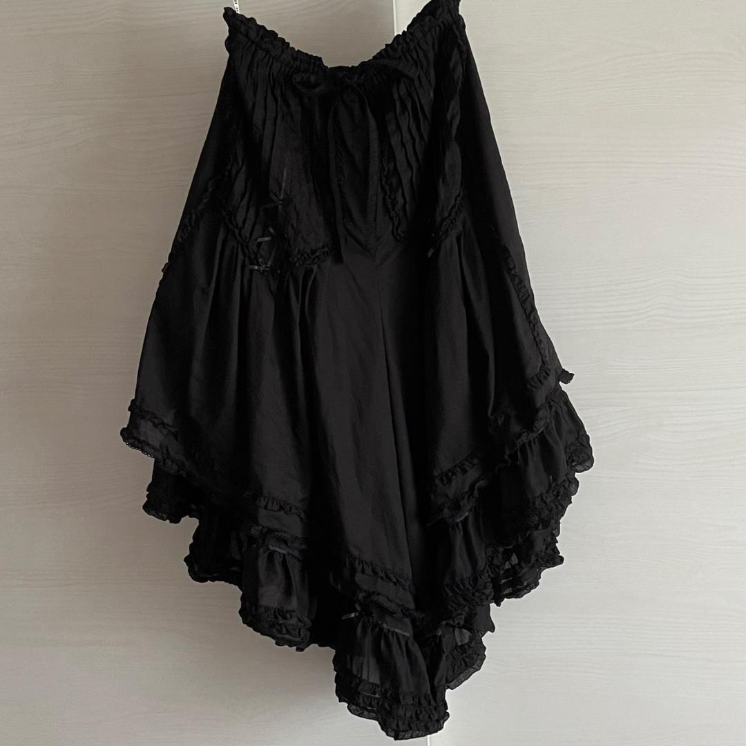 PINK HOUSE　ピンクハウス　フリル付き黒キュロット