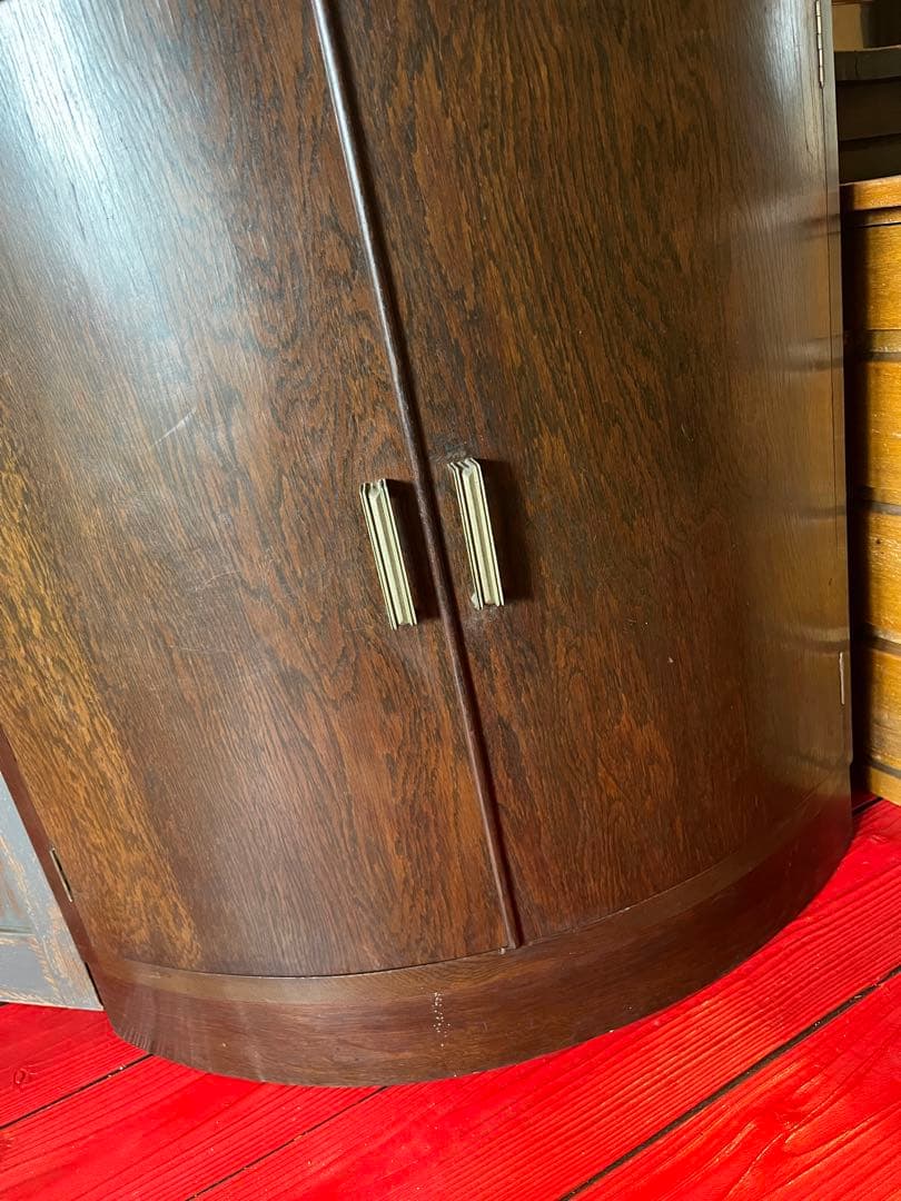 コーナーキャビネット棚アンティークダークブラウンヴィンテージ店舗什器