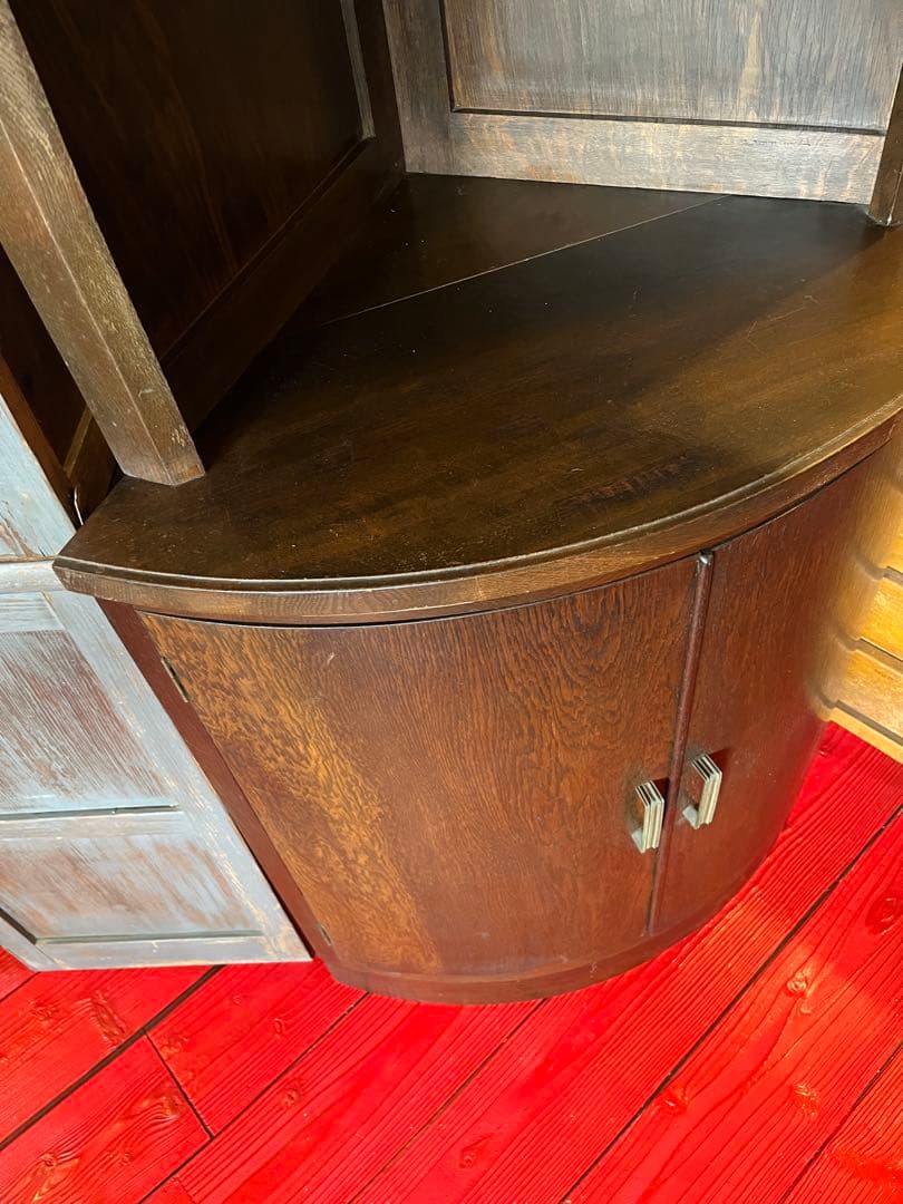 コーナーキャビネット棚アンティークダークブラウンヴィンテージ店舗什器