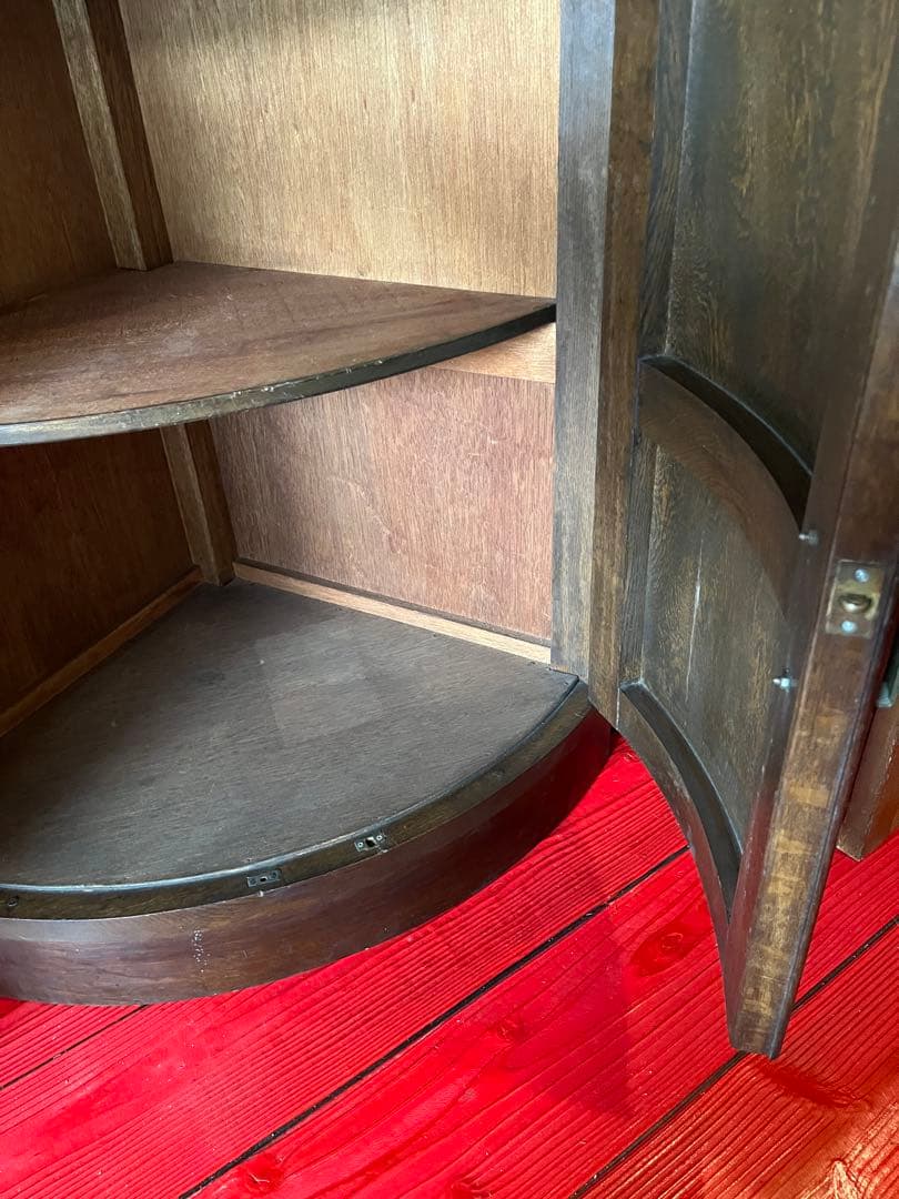 コーナーキャビネット棚アンティークダークブラウンヴィンテージ店舗什器