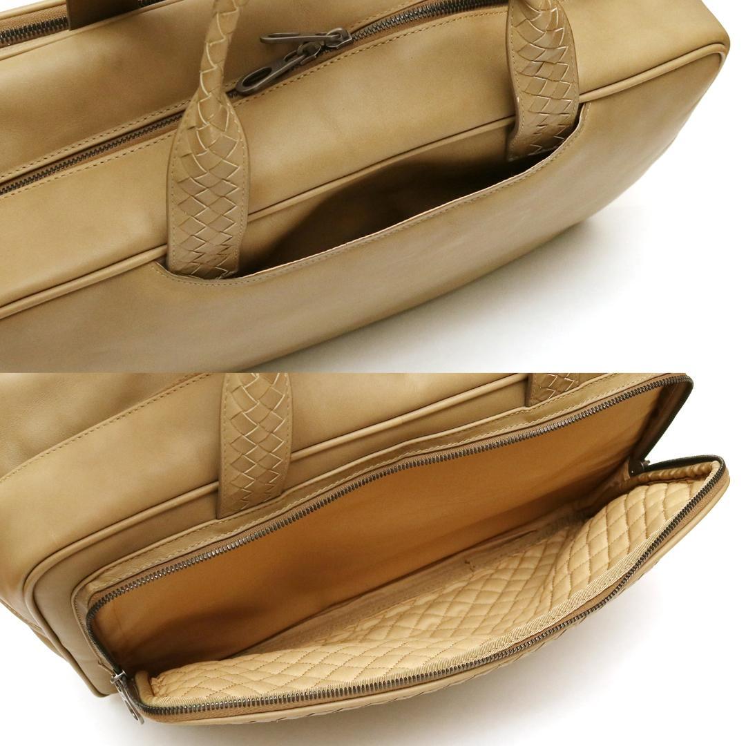 【美品】ボッテガ・ヴェネタ イントレチャート ベージュ ビジネスバッグ イタリー