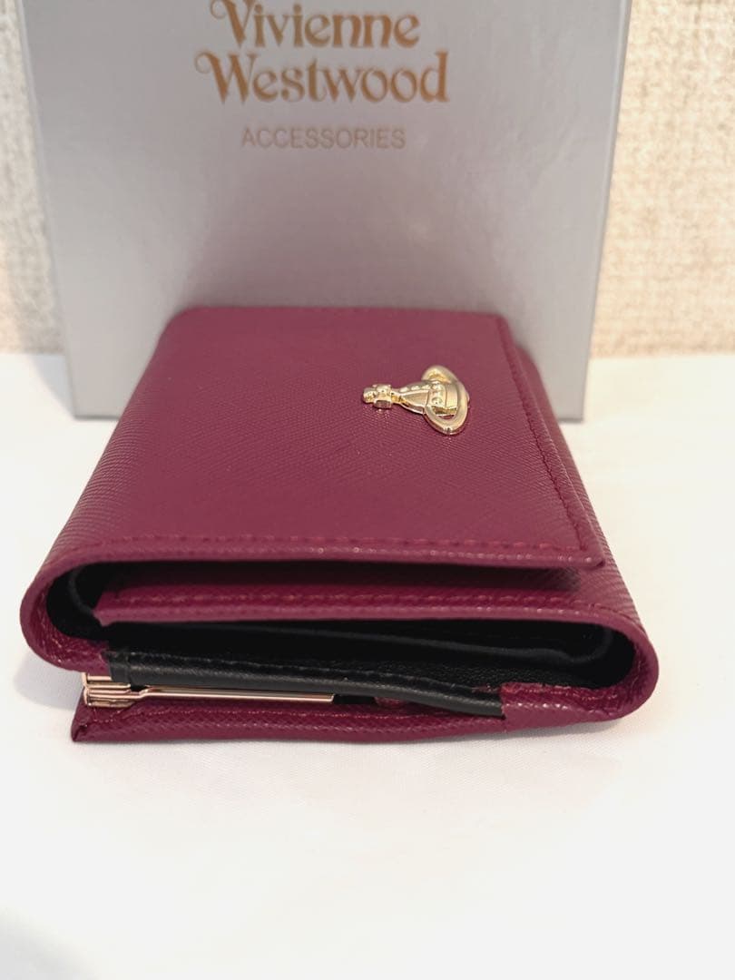 【新品未使用】Vivienne Westwood 三つ折り財布 バーガンディ