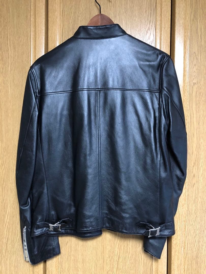 バーバリーブラックレーベル　シングルライダース　レザー　羊革　Burberry